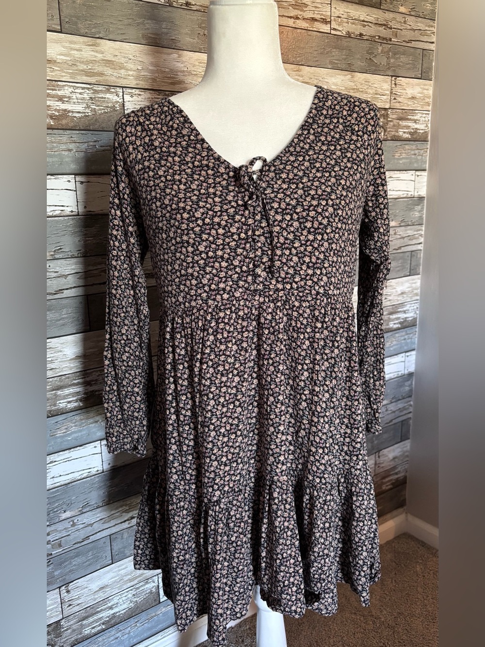 American Eagle Floral Babydoll Dress/Shirt Cottagecore Prairie Womens Size S
